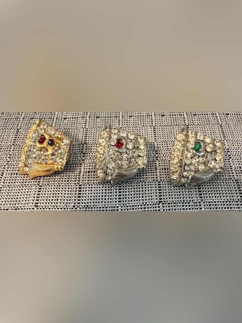 Vintage Rhinestone Shriners Fez Pins